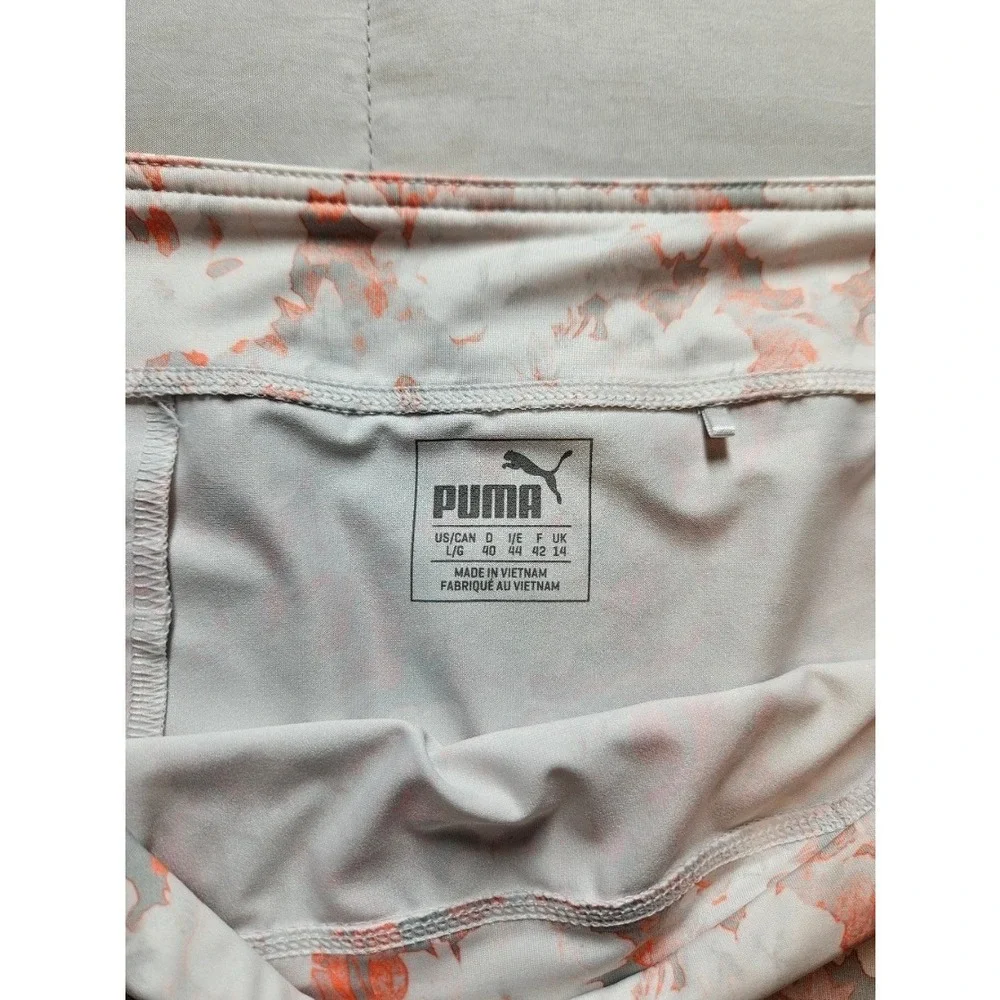 Puma Golf Skirt Womens Large Grey Coral Floral Camo Athletic Skirt Performance